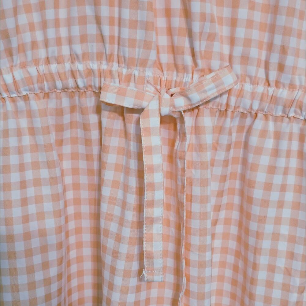 Magellan Southern Summer Fishing Shirt Dress Peach Parfait Gingham Size XL NEW - Picture 14 of 16
